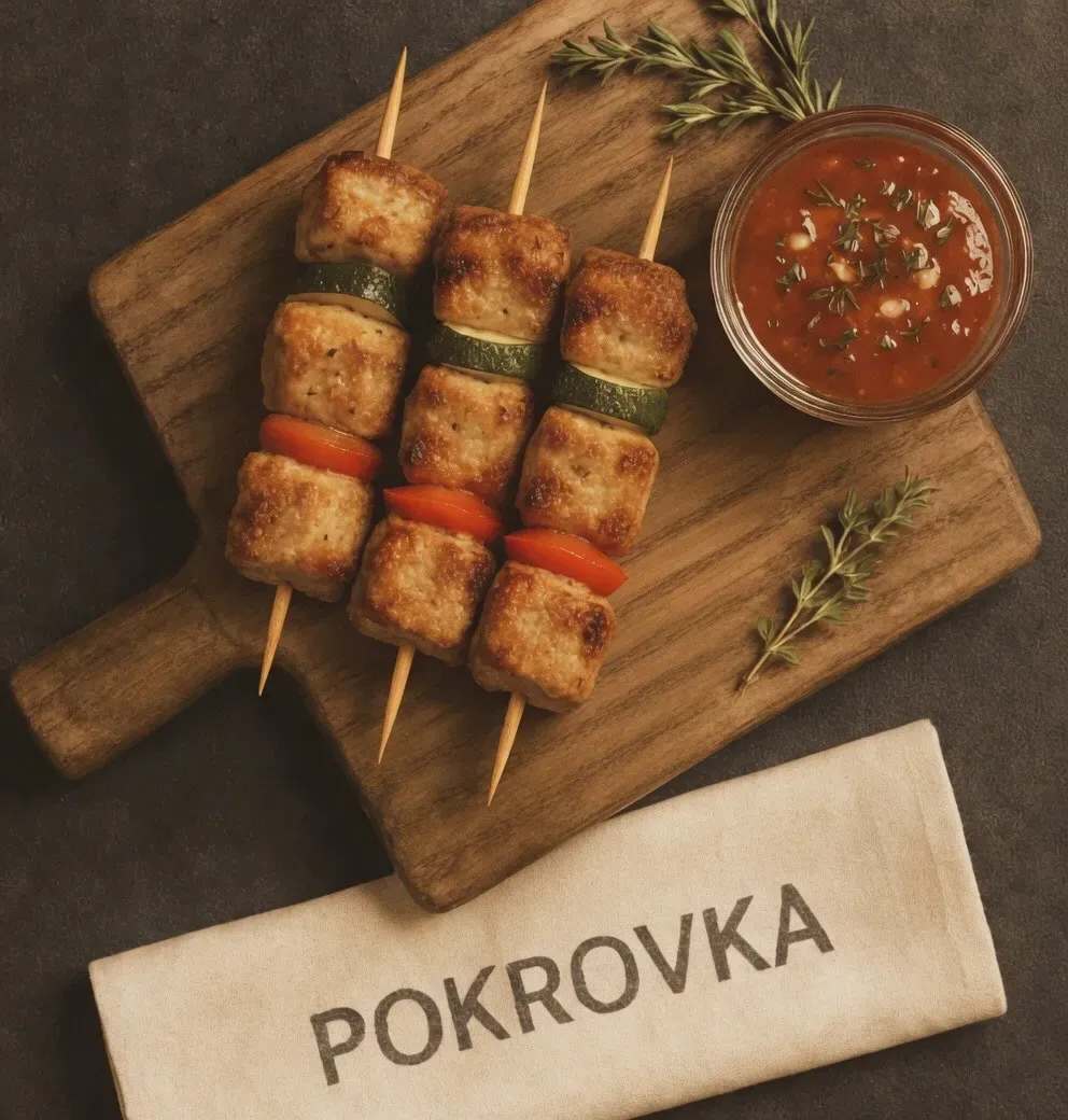 
            
                Кейтеринг Покровка: Мини-шашлычки из свиной шейки с овощами — заказать в Нижнем Новгороде
            
             80 г 
        