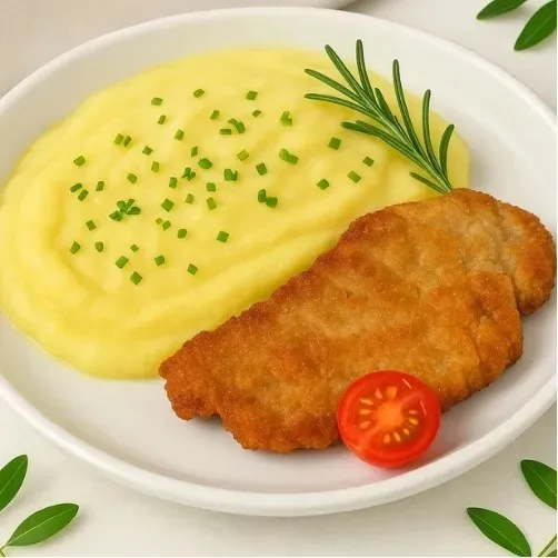 Доставка Основные блюда
        
            Куриная отбивная с картофельным пюре
        