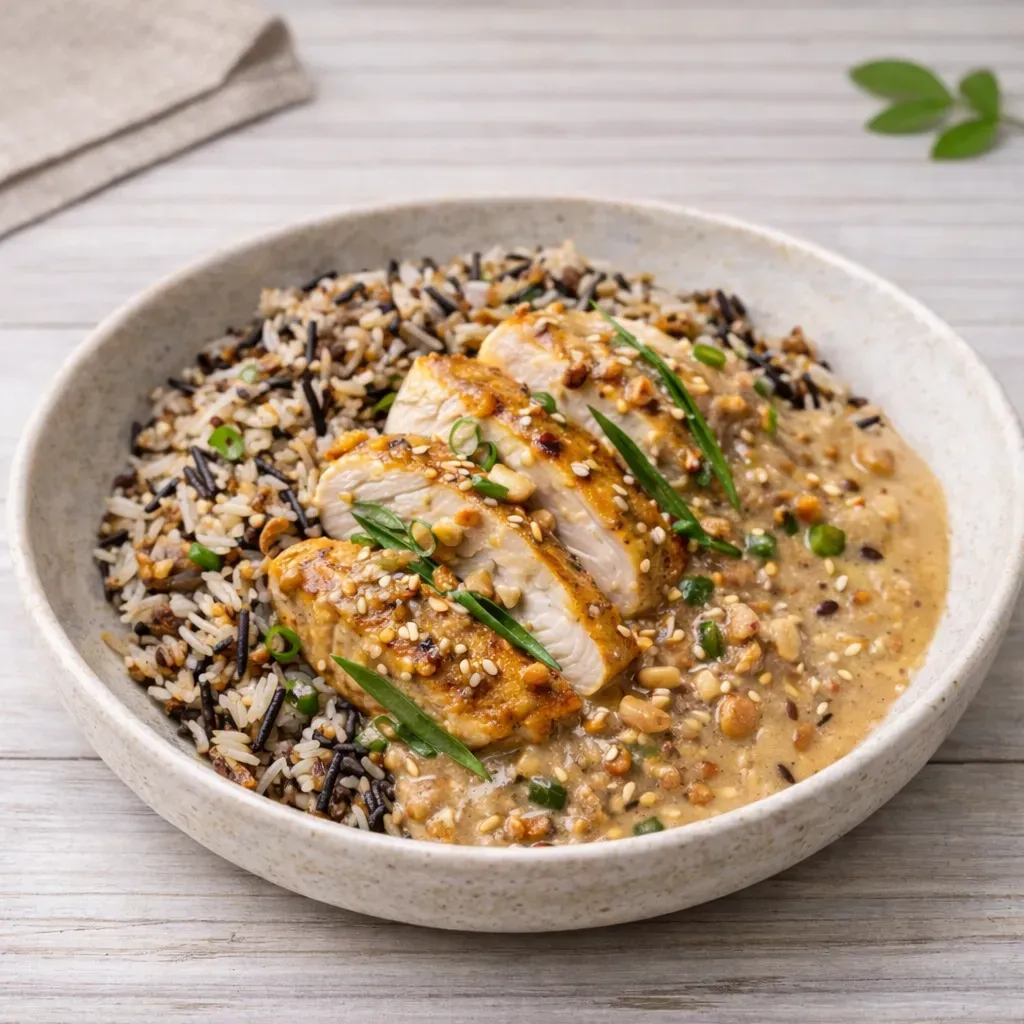 
            
                Кейтеринг Покровка: Куриная грудка с ореховым соусом и диким рисом — сытное и изысканное блюдо на праздник в Нижнем Новгороде
            
             300 г 
        