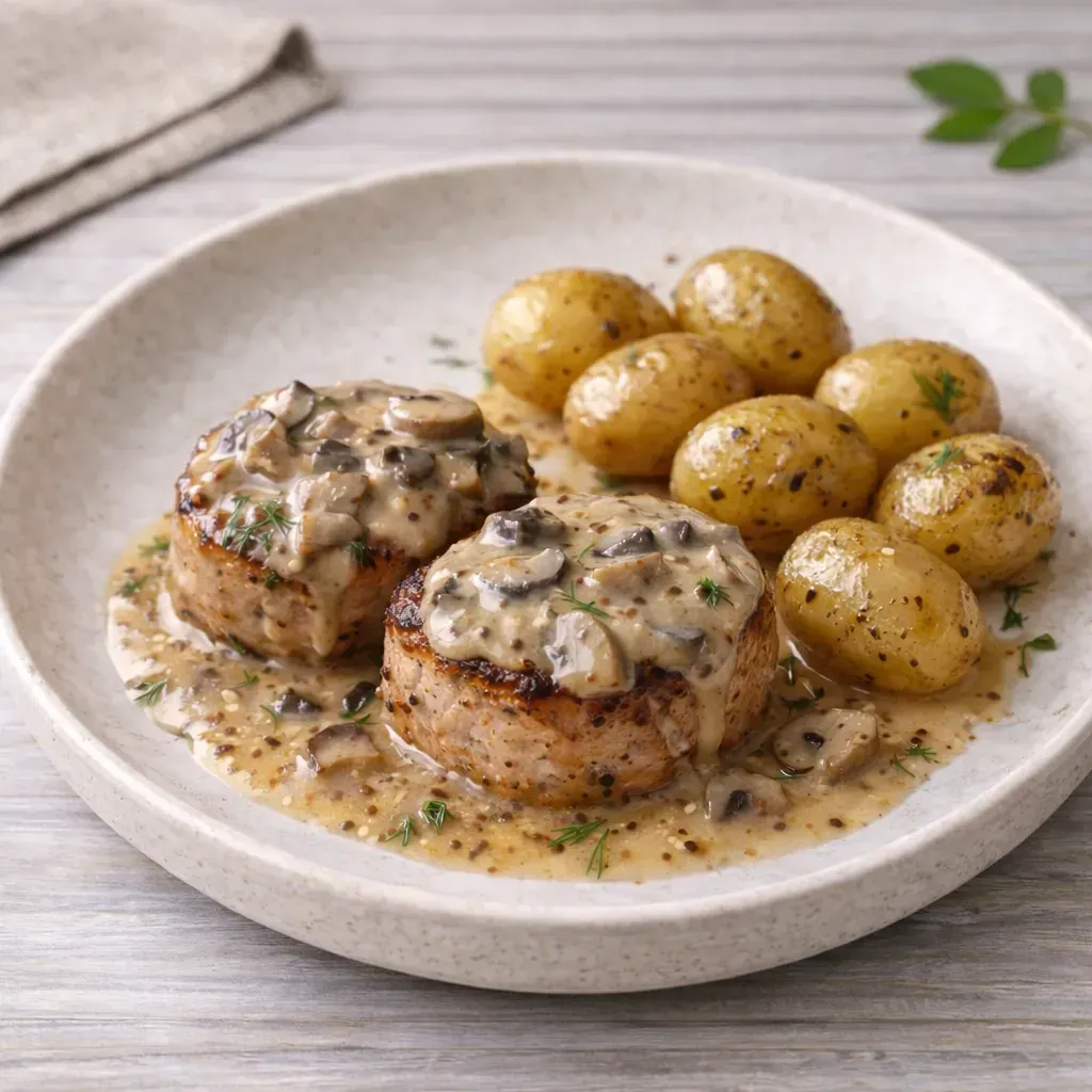 
            
                Кейтеринг Покровка: Медальоны из свиной вырезки с грибным соусом и бэби-картофелем — сочно и изысканно в офис Нижний Новгород
            
             280 г 
        