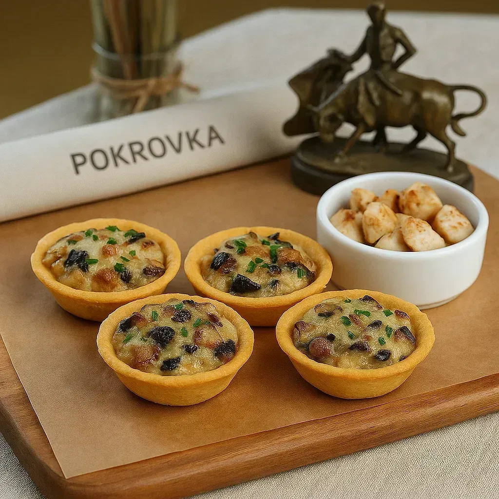 
            
                Тарталетки с жульеном и курицей
            
             30 г 
        