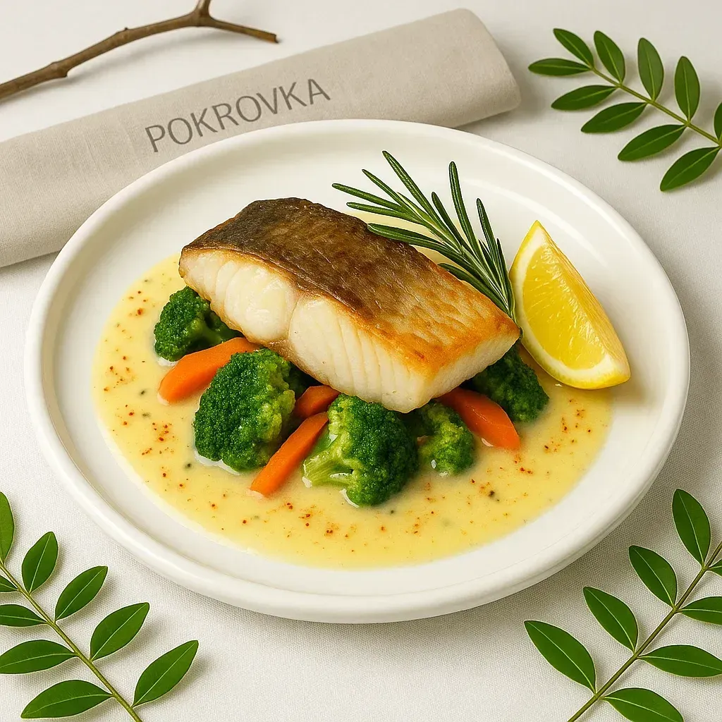 
            
                Судак "по-русски" с цветной капустой и овощами
            
             270 г 
        
