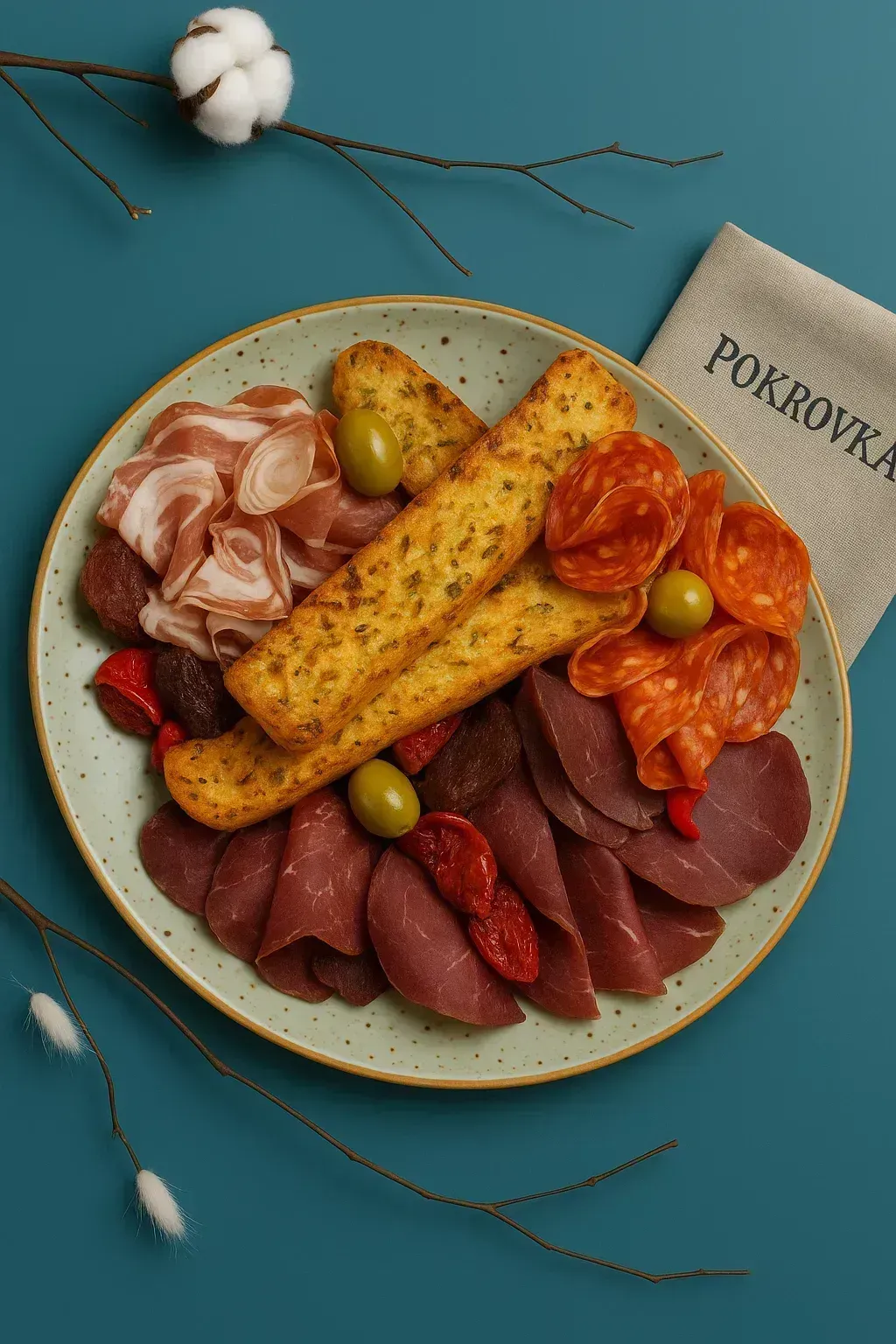 Кейтеринг Покровка: Мясная тарелка "Пиканте и Брезаола" — острые нотки и сыровяленая говядина на банкет в Нижнем Новгороде
