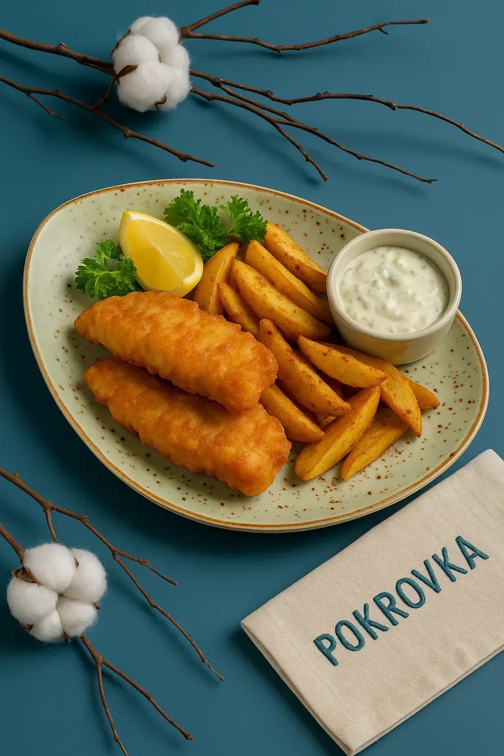 Кейтеринг Покровка: Fish & Chips с соусом тартар — хрустящая классика английской кухни заказать Нижний Новгород