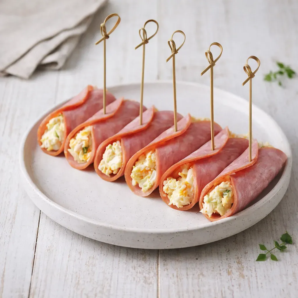 Мини-рулеты из ветчины с сыром и чесноком | Кейтеринг заказать онлайн