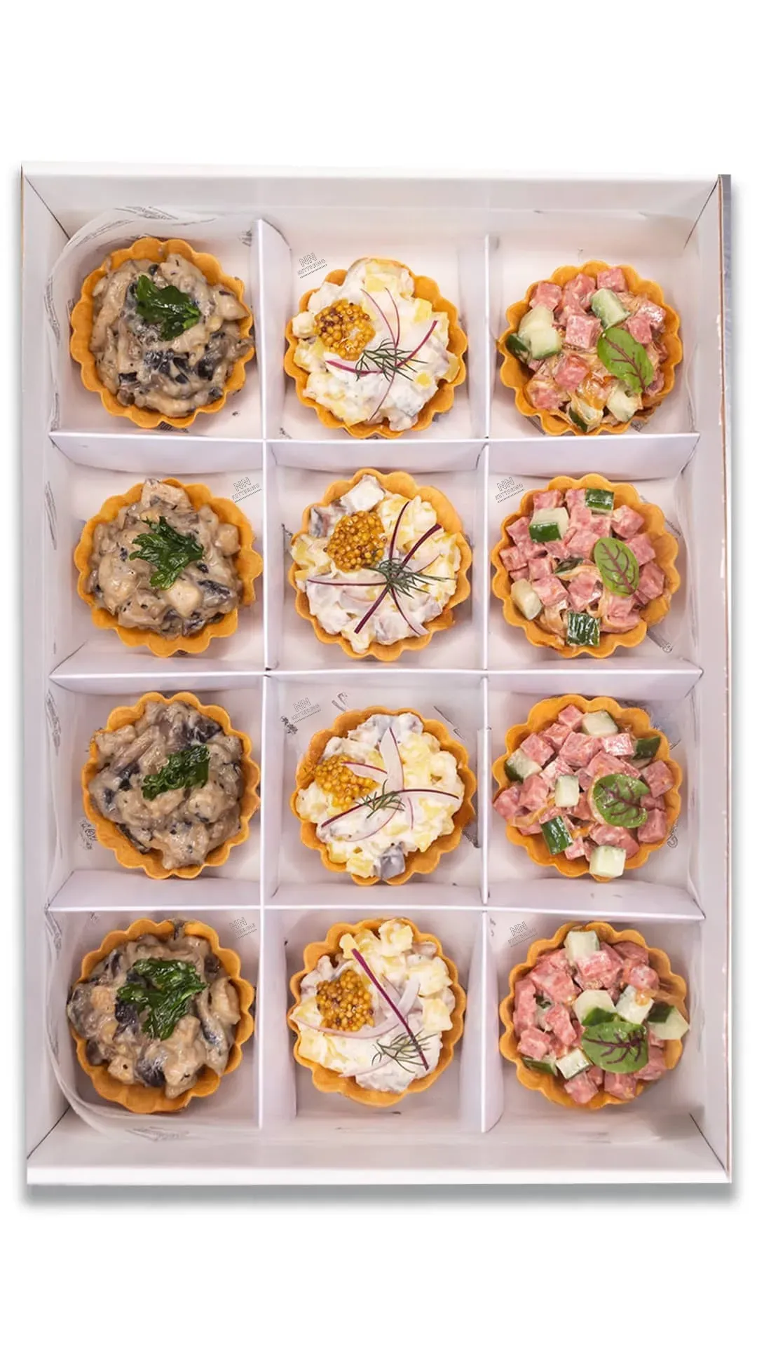 [KN] Ассорти тарталеток — курица, сельдь, колбаса
