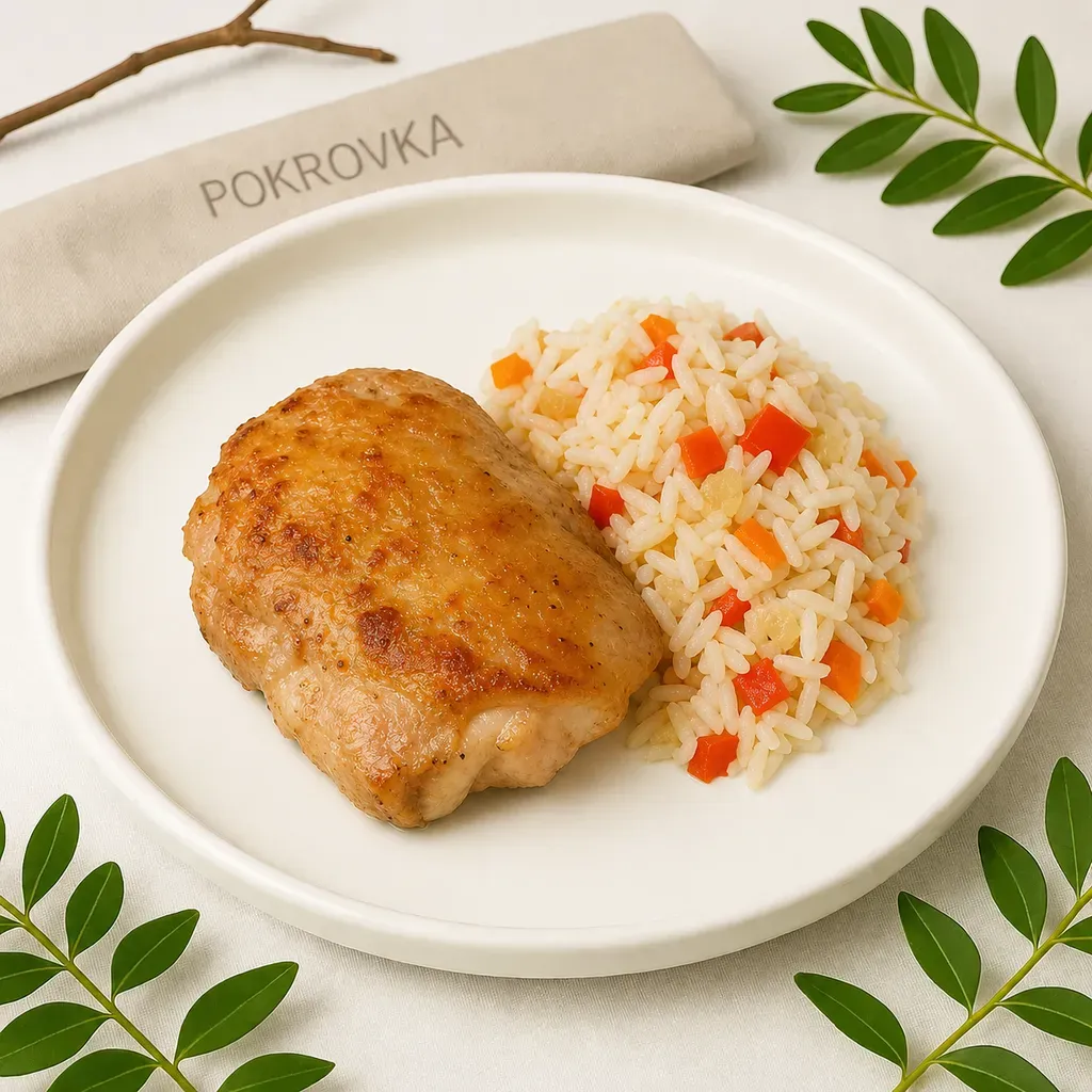 Филе бедра цыплёнка с рисом и овощами