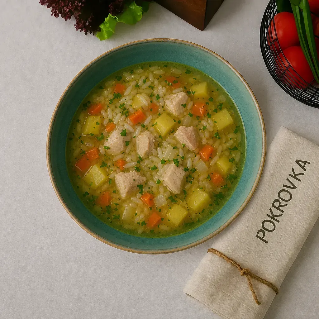 Суп куриный с рисом и овощами